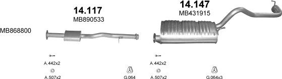 Polmo POLMO01031 - Sistem de esapament aaoparts.ro