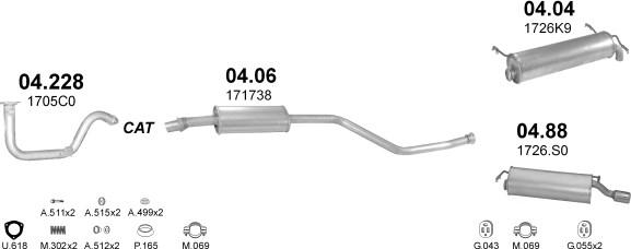 Polmo POLMO01844 - Sistem de esapament aaoparts.ro