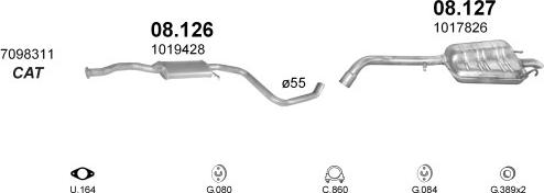 Polmo POLMO02995 - Sistem de esapament aaoparts.ro