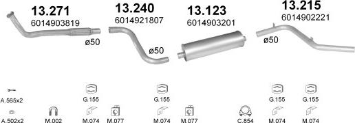Polmo POLMO02096 - Sistem de esapament aaoparts.ro