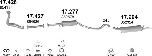 Polmo POLMO02142 - Sistem de esapament aaoparts.ro