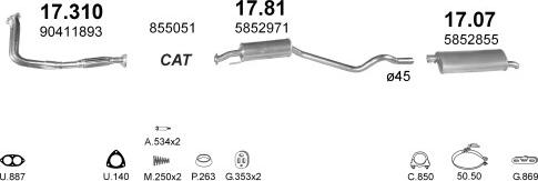 Polmo POLMO02155 - Sistem de esapament aaoparts.ro
