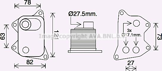 Prasco AI3420 - Radiator ulei, ulei motor aaoparts.ro