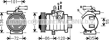 Prasco CRAK132 - Compresor, climatizare aaoparts.ro