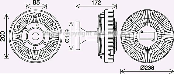Prasco DFC081 - Cupla, ventilator radiator aaoparts.ro