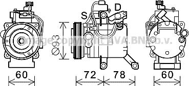 Prasco DUK074 - Compresor, climatizare aaoparts.ro