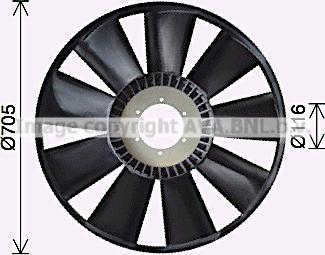 Prasco MNB117 - Paleta ventilator, racire motor aaoparts.ro