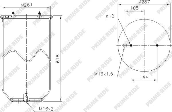 Prime-Ride 1R14-755 - Burduf, suspensie pneumatica aaoparts.ro