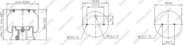 Prime-Ride 1R11-826 - Burduf, suspensie pneumatica aaoparts.ro