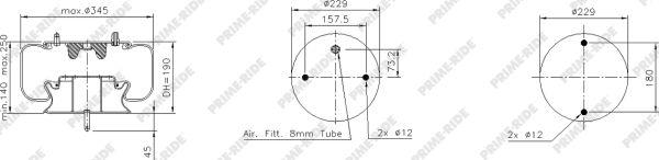 Prime-Ride 1R13-747 - Burduf, suspensie pneumatica aaoparts.ro