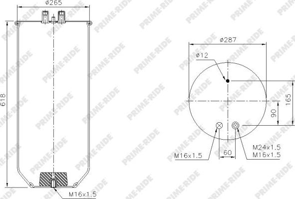 Prime-Ride 1R13-713 - Burduf, suspensie pneumatica aaoparts.ro