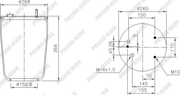 Prime-Ride 1R12-710 - Burduf, suspensie pneumatica aaoparts.ro