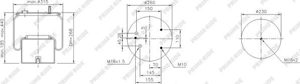 Prime-Ride 1R12-711 - Burduf, suspensie pneumatica aaoparts.ro