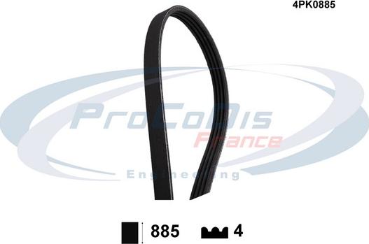 Procodis France 4PK0885 - Curea transmisie cu caneluri aaoparts.ro