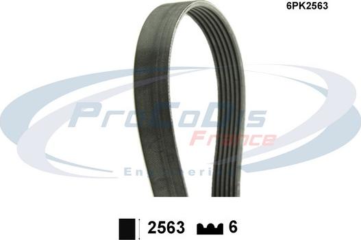Procodis France 6PK2563 - Curea transmisie cu caneluri aaoparts.ro