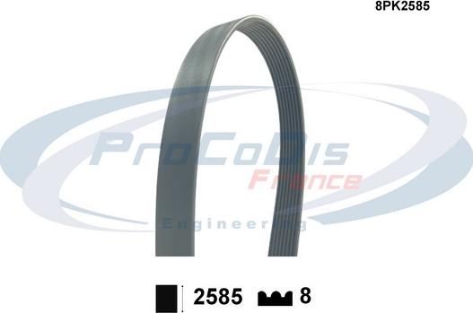 Procodis France 8PK2585 - Curea transmisie cu caneluri aaoparts.ro