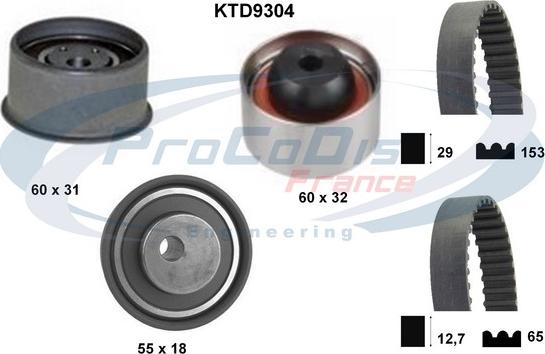 Procodis France KTD9304 - Set curea de distributie aaoparts.ro