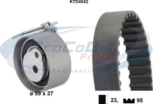 Procodis France KTD4042 - Set curea de distributie aaoparts.ro