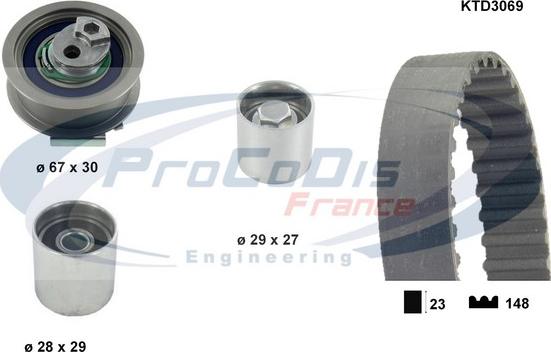 Procodis France KTD3069 - Set curea de distributie aaoparts.ro