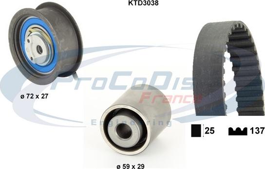 Procodis France KTD3038 - Set curea de distributie aaoparts.ro