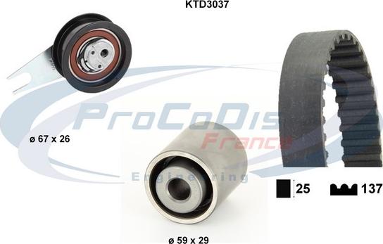 Procodis France KTD3037 - Set curea de distributie aaoparts.ro