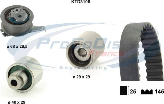Procodis France KTD3106 - Set curea de distributie aaoparts.ro
