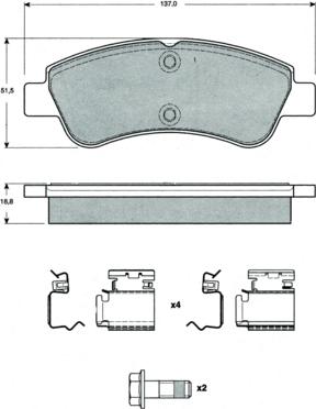 DJ Parts BP1279 - Set placute frana,frana disc aaoparts.ro