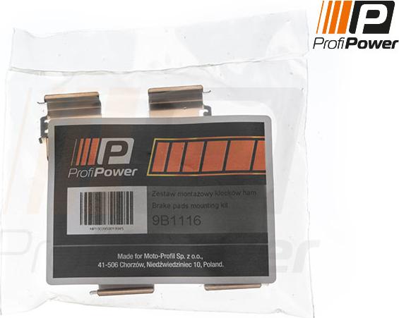 ProfiPower 9B1116 - Set accesorii, placute frana aaoparts.ro