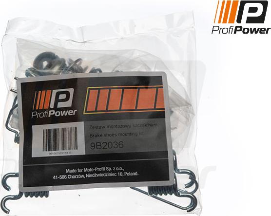 ProfiPower 9B2036 - Set accesorii, sabot de frana aaoparts.ro