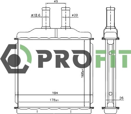 Profit 1760-0101 - Schimbator caldura, incalzire habitaclu aaoparts.ro