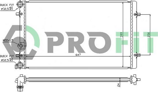 Profit PR 9523A2 - Radiator, racire motor aaoparts.ro
