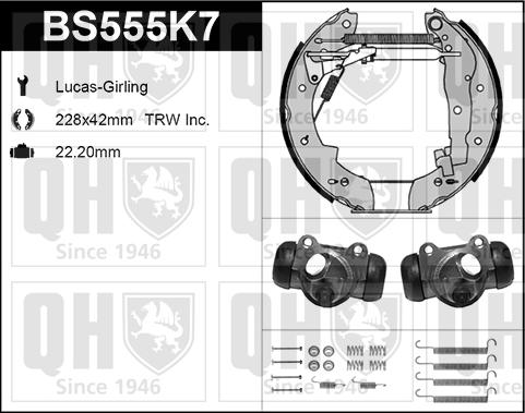 Quinton Hazell BS555K7 - Set saboti frana aaoparts.ro