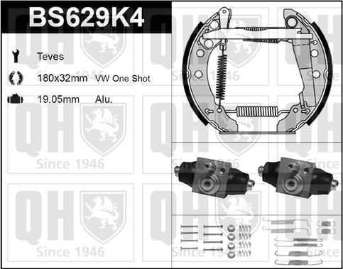 Quinton Hazell BS629K4 - Set saboti frana aaoparts.ro