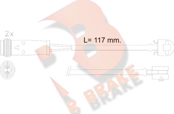 R Brake 610612RB - Senzor de avertizare,uzura placute de frana aaoparts.ro