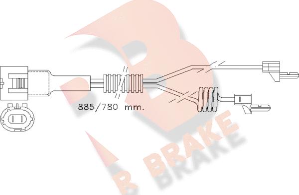 R Brake 610098RB - Senzor de avertizare,uzura placute de frana aaoparts.ro