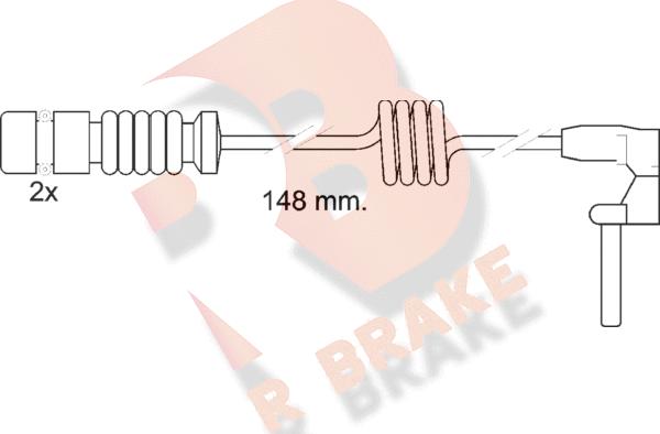 R Brake 610398RB - Senzor de avertizare,uzura placute de frana aaoparts.ro