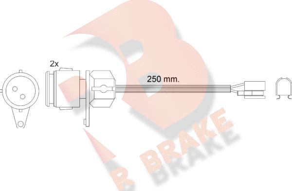R Brake 610237RB - Senzor de avertizare,uzura placute de frana aaoparts.ro