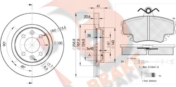 R Brake 3R09933550 - Set frana, frana disc aaoparts.ro
