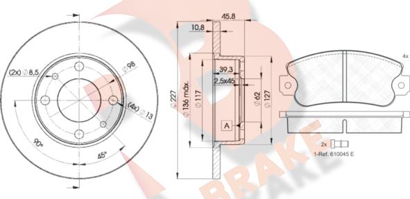 R Brake 3R04185812 - Set frana, frana disc aaoparts.ro