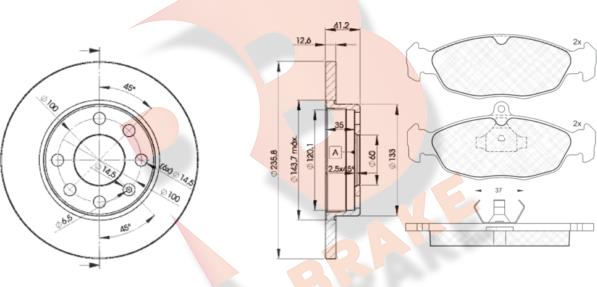 R Brake 3R08581240 - Set frana, frana disc aaoparts.ro