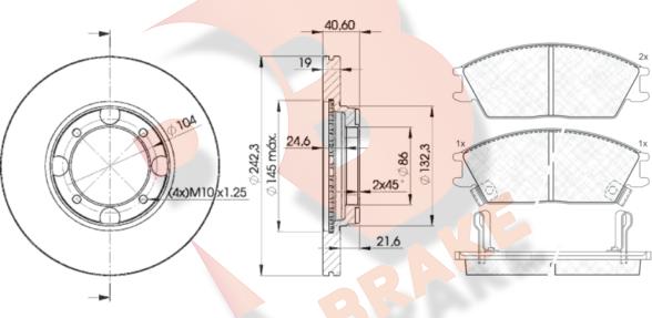R Brake 3R08872135 - Set frana, frana disc aaoparts.ro