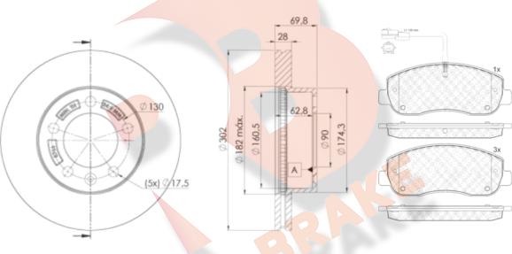R Brake 3R19998766 - Set frana, frana disc aaoparts.ro