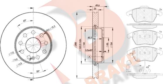 R Brake 3R15675615 - Set frana, frana disc aaoparts.ro