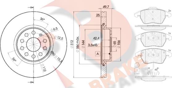 R Brake 3R15675618 - Set frana, frana disc aaoparts.ro