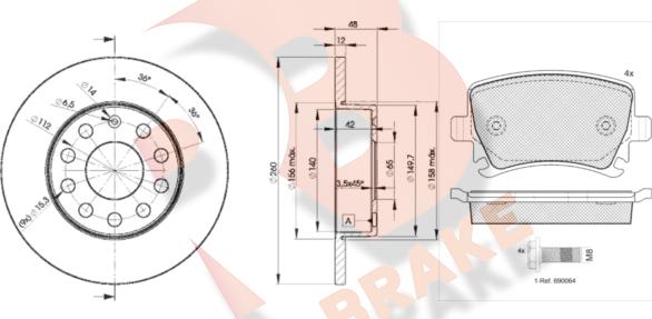 R Brake 3R16005310 - Set frana, frana disc aaoparts.ro