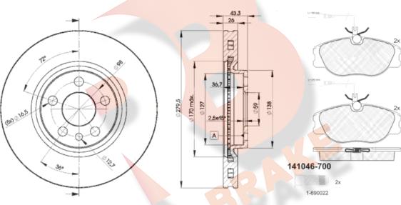 R Brake 3R10464620 - Set frana, frana disc aaoparts.ro