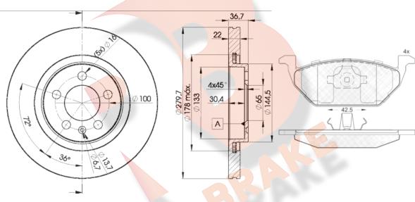 R Brake 3R11845603 - Set frana, frana disc aaoparts.ro