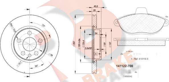 R Brake 3R11224683 - Set frana, frana disc aaoparts.ro