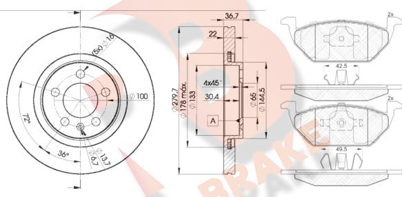 R Brake 3R13385603 - Set frana, frana disc aaoparts.ro
