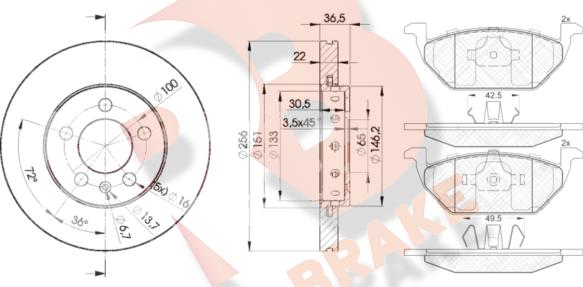 R Brake 3R13385602 - Set frana, frana disc aaoparts.ro